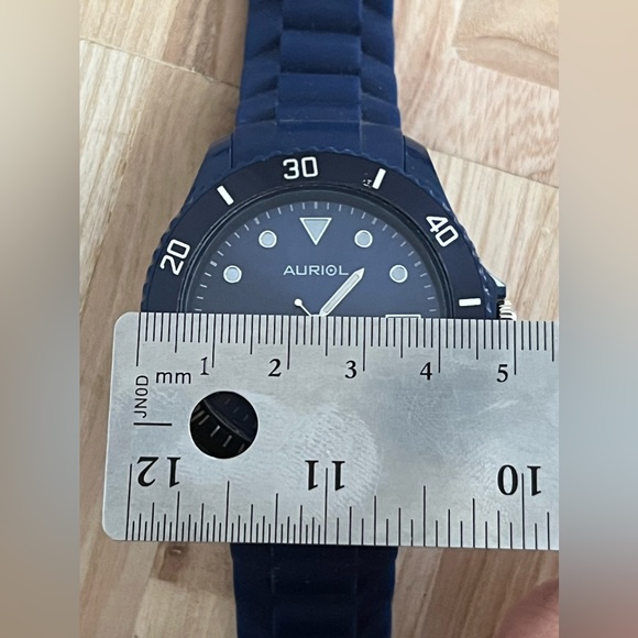 Auriol Men’s Watch Blue Case and Rubber Strap Stainless Luminous Hands - Picture 8 of 10